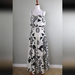 New TRUTH Be Bold Be True Be You $478 A-Line Printed Maxi Tank Dress S 100%cott
